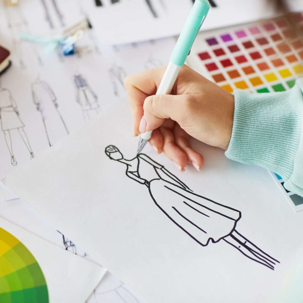 Creating design of dress